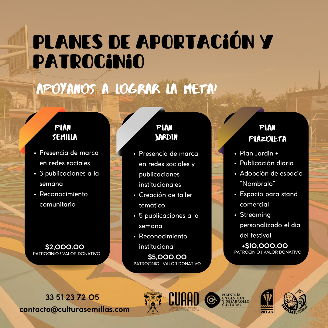 Donativos, Vínculo y Patrocinio - Proyecto SEMILLAS